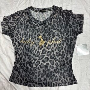 NWT Baby phat leopard crop top S